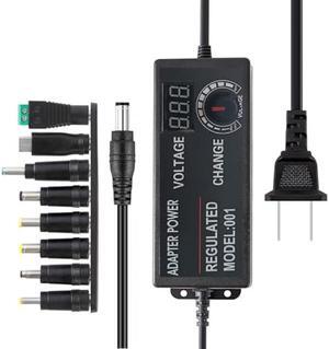 3V-24V 3A 72W Power Supply Adjustable DC from 3V to 24V Variable Universal Continuous AC/DC Adapter 100V-240V AC to DC Converter with 8 Tips.