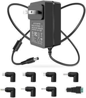 5V 3A Power Supply Adapter, 100~240V AC to DC 5 Volt 3A 2.5A 2.0A 1.5A 1A 0.5A Converter with 8 Tips for Led Strip, String Lights, CCTV Cameras, Security System and More