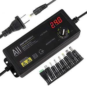 3V - 24V 1.5A 36W Universal Adjustable DC Power Supply Kit AC Adapter Speed Control Volt Display ON Off Switch with Variable 8 Plugs