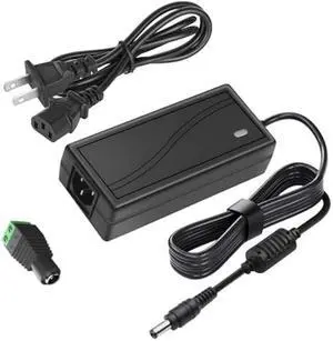 12V 5A Power Supply 5 Amp AC/DC Adapter Converter Transformer 100-240v, 50/60HZ, 5.5x2.5mm DC Output Jack, for LED Light Strips, Security Camera System, CCTV, Routers