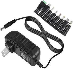 Universal AC DC 5V 1A 2A/2000mA Power Supply Cord Adapter Charger with 8 Variable Plug Tips (Include 5.5mm / 3.5mm / Mini USB/Micro USB / 4.7mm Switching Connector)