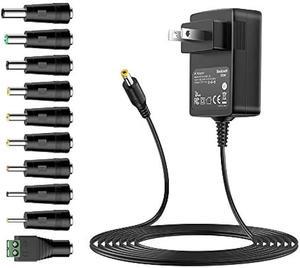 12V Power Supply AC Adapter DC 12 V Power Cord Universal Power Adapter 12Volt Charger Compatible with 1000mA 900mA 800mA 700mA 600mA 500mA 400mA 300mA 200mA 100mA Electronics