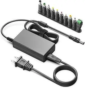 HKY 15V 60W Universal AC/DC Adapter Switching Power Supply with 10 Selectable Adapter Tips, AC to DC 15V 4A (15V 3.5A,15V 3A,15V 2A,15V 2.5A Compatible) Power Cord Cable Wall Plug Charger
