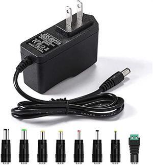 6V 2A Power Adapter Charger [AC 6 Volts 2 Amps Regulated Switching Power Supply] with 8 Interchangeable DC Plug for 300mA 400mA 500mA 600mA 700mA 800mA 900mA 1000mA 1500mA 2000mA Equipment