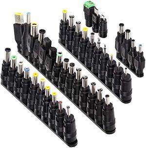 Compatible for Laptop DC Power Adapter Kits 5.5 x 2.1mm 41Pcs DC AC Power Adapter Connector Universal Power Supply Plug Jack Tips Connectors Lenovo Thinkpad Toshiba Dell and Most Notebooks