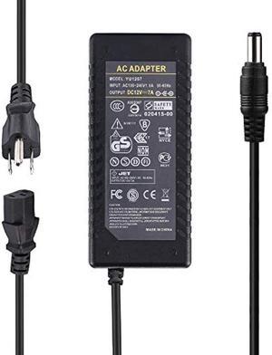 12V 7A Power Supply, AC 100-240V to DC 12V 7A Adapter, 5.5x2.5mm Barrel Connector, Compatible with LED Strip Lights, LCD Monitor, CCTV Cameras