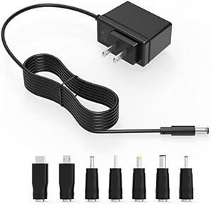 DC 5V 2A Power Cord Supply 10W AC/DC Charger Fit for Bluetooth Speaker, Baby Monitor, Graco Swing, Tablet, Camera and More DC 5v Devices Adapter Multi Tips Switching 5 Volt 2 Amp DC/5V Replacement