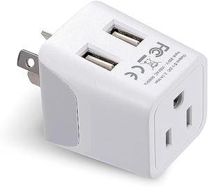 Ceptics Australia, New Zealand, China Travel Adapter Plug - Dual USB Input - Ultra Compact - USA to Type I - Perfect for Cell Phones, Chargers, Cameras, Tablets, and more (CTU-16)