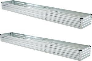 10x2x1ft(2 Pack) Galvanized Raised Garden Bed,Outdoor Planter Box Metal Patio Kit Planting Bed for Vegetables Flowers and Succulents,Silver