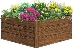 SnugNiture Galvanized Raised Garden Bed 4x4x2FT Outdoor Large Metal Planter Box Steel Kit for Planting Vegetables, Flowers