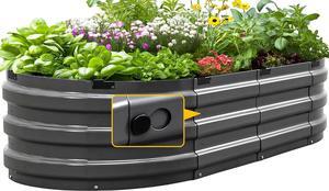 KING BIRD Raised Garden Bed Kit 2025 Upgraded 10-Minute Assembly Galvanized Planter Garden Box Outdoor for Gardening, Vegetables, Flowers, 47x24x12 in, Dark Grey