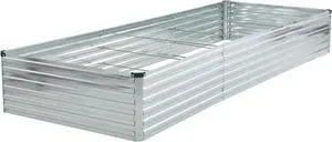 12x4x1.5ft Galvanized Raised Garden Bed,Outdoor Planter Box Metal Patio Kit Planting Bed for Vegetables Flowers Herb,Silver