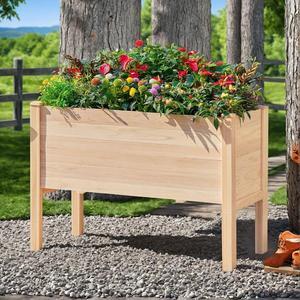 4x2 Ft Raised Garden Bed - Features Legs, Drainage Holes, Ideal for Vegetables, Flowers, Elevated Wood Planter Box for Balcony, Patio, Backyard, Easy Assembly Fir Wood