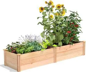 Greenes Fence Premium Cedar Raised Garden Bed, 2' x 8' x 16.5" - Made in USA with North American Cedar