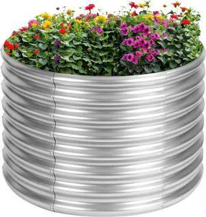 3x3x2ft Galvanized Raised Garden Beds Outdoor, Planters for Outdoor Plants, Raised Beds for Gardening Vegetables, Fruits and Herbs, Raised Flower Bed