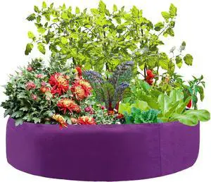 Fabric Raised Garden Bed, 100 Gallon Plant Grow Bags with 6 Tags, Large Round Garden Beds Planters Non-Woven Fabric Planter Pots to Grow Vegetables for Outdoor Plants