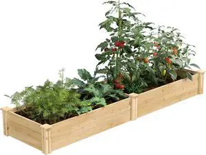 Greenes Fence Original Cedar Raised Garden Bed, 2' x 8' x 10.5" (2-Pack) - Made in USA with North American Cedar