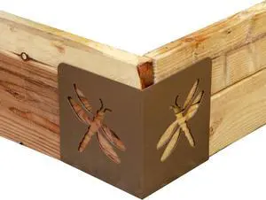 Garden Bloom 11023BL Bloom Dragonfly Instabrace Garden Flower Raised Bed Corners, 9.5", Brown