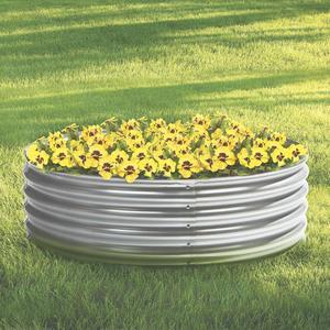 Galvanized Steel Round Raised Garden Bed  4ft. x 12in