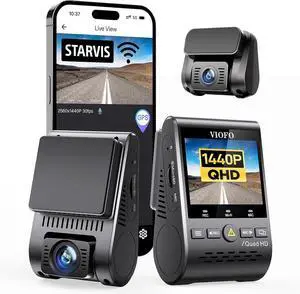 VIOFO Dual Dash Cam, 2K 1440P 60fps+1080P 30fps Front and Rear Dash Camera with Wi-Fi GPS, Parking Mode, Emergency Recording, Super Capacitor, Motion Detection (A129 Plus Duo)