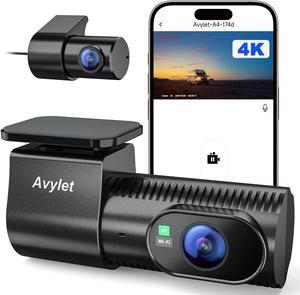 Dash Cam Front and Rear, 4K/1080P WiFi APP Dash Camera for Cars, External GPS Module, Dual Dashboard Camera with APP, Super Night Vision, 24H Parking Monitor, 170° Wide Angle, G-Sensor, Loop Recording