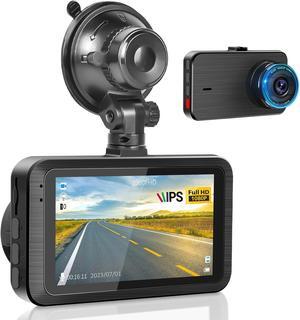 Dual Dash Camera for Car - 3 Inch 1080P IPS Touchscreen Car Camera - G-Sensor/Loop Recording / 24H Parking Monitor / 150° Wide Angle/Night Vision/Exposure Compensation/Support TF Card