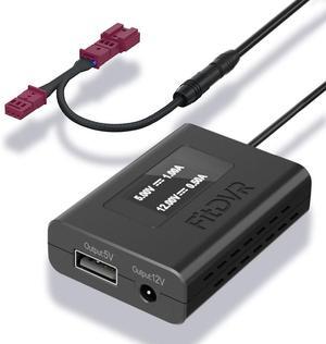 Power Adapter (3-Pin) for Dash Cam, Radar, Dashcam Charger Cable for BMW and Mini, Connects to Rain Sensor, LED Display USB Power Source, Easy to Install, 5V 12V Output, D3-024