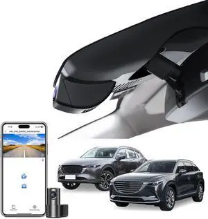 Front 4K & Rear 1080p Dash Cam for Mazda CX5 2019-2025 & CX-9 2020-2025 2.5S Select Preferred Carbon Edition Plus Turbo Signature Touring Signature Grand Touring Sport, WiFi & App, 128GB Card