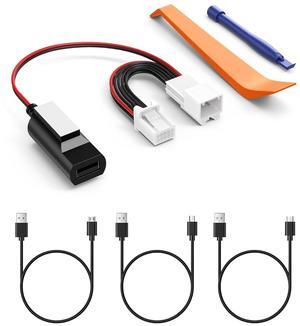 DashCam Power Adapter 10-pin Type B for Toyota Tacoma Subaru Forester Lexus Models car Rearview Mirror Dash Cam Power Adapter with 3 USB Cable