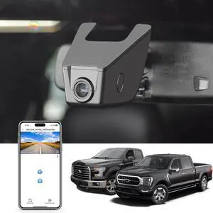 4K Dash Cam fit for Ford F150 2013-2017 F250/F350 Super Duty 2015-2019 XLT Lariat King Ranch Tremor Raptor Limited Platinum (Model B), UHD 2160P Video, WiFi and Free App,128GB Card