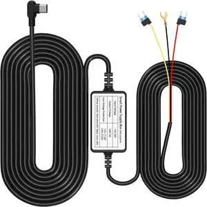 Type C Dash Camera Hardwire Kit, USB-C Hardwire Kit for Dash Cam Converts 12V-24V to 5V/3A Car Dashcam Charger Cable Kit, Low Voltage Protection (11.5ft) Type C Dash Camera Hardwire Kit, USB-C Hardwire Kit for Dash Cam Converts 12V-24V to 5V/3A Car Dashcam Charger Cable Kit, Low Voltage Protection (11.5ft)