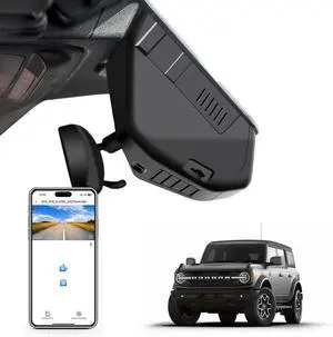 4K Dash Cam Fit for Ford Bronco 2021 2022 2023 2024(Model A), Does Not Fit Ford Bronco Sport, WiFi & App, 64GB Card