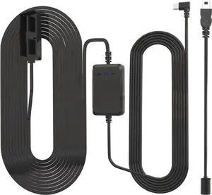 OBD Hardwire Kit for Pruveeo Dashcam, 12V-30V to 5V/3A Type-C Port Charger Power Cord and Type-c to Mini USB Adapter, Intelligent and Adjustable Low Voltage Protection