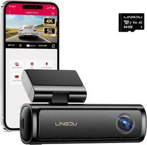 AM100 5G WiFi Dash Cam Front, 4K Dash Cam for Cars with ADAS, Free 64GB SD Card Voice Control, G-Sensor Built-in GPS, WDR 24H Parking Mode, Night Vision Loop Recording, Easy to Install