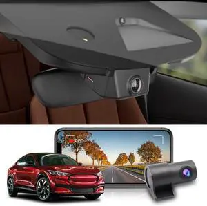 Fitcamx Front 2160P+Rear 1080P Dash Cam Adapts for Ford Mustang Mach-E 2021-2025 GT Select Premium, OEM Style, Dual Loop Recording, Built-in WiFi & APP, G-Sensor, Easy to Use, 128GB Card