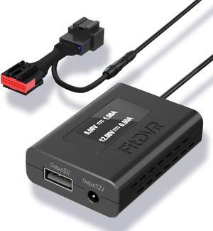 Dash Cam Power Adapter (16-Pin) for Ford F150 250 350 Mustang, Bronco and More, Connects to Rearview Mirror, LED Display USB Power Source,Plug and Play, Easy to Install, 5V 12V Output, D3-013