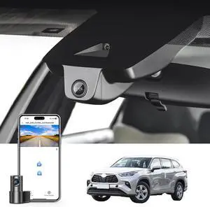Front 4K & Rear 1080p Dash Cam Custom fit for Toyota Highlander& Hybrid Gen4 UX70 2020 2021 2022 2023 2024 2025 (Model A), XLE XSE Limited Platinum, Integrated OEM Look, App & WiFi, 128GB Card