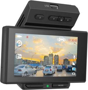 Car DVR Dashcam Backup Camera - Built-in Android 7 Display GPS Touchscreen Android, Navigation Front, and Rear Camera - Wi-Fi Bluetooth Wireless FM Radio and Rechargeable Battery - Pyle