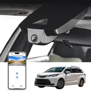 4K Dash Cam Custom fit for Toyota Sienna Gen4 XL40 2021 2022 2023 2024 2025 LE Limited XLE Platinum XSE, Integrated OEM Look, UHD 2160P Video, App & WiFi, 128GB Card