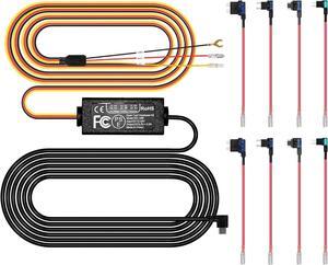 Pelsee Dash Cam Hardwire Kit, Type-C Full Set Hard Wire Kit Fuse, 12V-24V to 5V Dash Camera Car Charger Cable Kit, Low Voltage Protection, LED Indicator, Double-4 Fuse Cable and Installation Tool