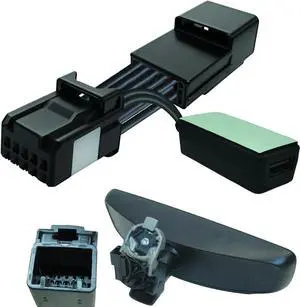 Dash cam Adapter for Dodge RAM 1500/2500/3500 2013+,Challenger 2014+,Jeep Grand Cherokee 2014+ and More Select Models,Fir Auto-dimming 10pin,USB Power 5V 4A,Plug and Play