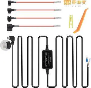 Dash Cam Hardwire Kit Micro USB Car Dash Camera Charger Cable Power Cord Compatible with WOLFBOX D07,REDTIGER F7N,Z-Edge Z3D Z3Pro T4 T3,Crosstour CR750 CR900,COOAU D30 Hard Wire Install Kit