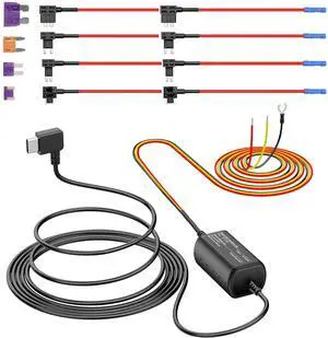 Dash Cam Hardwire Kit, 11.5ft Type C USB Hardwire Kit 12V-28V to 5V with Low Voltage Protection Car Dash Camera Charger Power Cord, Enables Parking Mode, Supply All USB Type-C Dash Camera