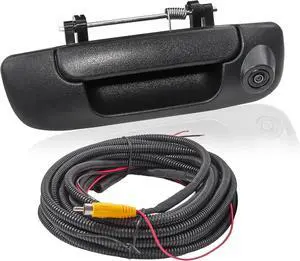 EWAY Tailgate Handle Backup Camera for 2002-2008 Dodge RAM 1500 2500 3500 Tailgate Latch Door Handle Aftermarket Reverse Reversing Back Up Rear View Camera RCA Connector w/ 26FT Extension Harness