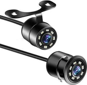 Backup Camera for Car, HD 8 LED Lights Infrared Night Vision, IP69K Waterproof Back Up Camera 140 Wide View Angle Rear View Camera Universal for Truck SUV RV Van Travel Trailer