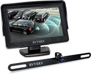 Backup Camera and Monitor System, License Plate Rear View Camera IP68 Waterproof and 4.3 inch Display for Car/Van/Pickup/SUV/Truck etc. Backup Camera and Monitor System, License Plate Rear View Camera IP68 Waterproof and 4.3 inch Display for Car/Van/Pickup/SUV/Truck etc.