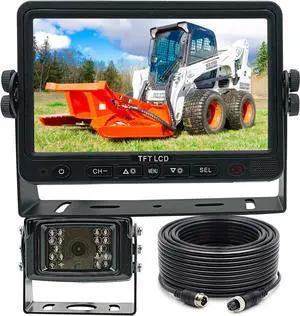 AHD 720P, Super Clear, 7" Wired Monitor Rear View Backup Camera System for Farm Tractor, Truck, RV, Forklift, Heavy Equipment, EXCAVTORS, Skid Steer