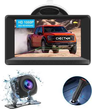 Vehicle Backup Cameras Wired with 4.3 Inch Monitor HD 1080P No Delay Clear Night Vision Rear License Plate Reverse Camera 170 Degrees BSD Blind Spots Detection Beep Reminder for Car Truck SUV Pickup