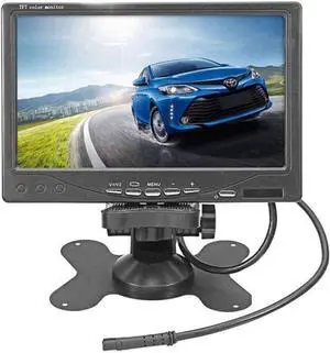 Vehicle On-Dash Backup Monitor, 7" Digital HD Car TFT LCD Color Screen Display with 2 Video Input for Rear View Camera(800x 480)