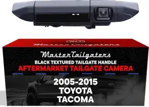 Master Tailgaters Black Tailgate Handle with Backup Camera Replacement for Toyota Tacoma (2005-2015) | IP68 Waterproof | Parking Grid Lines Available | Easy to Install